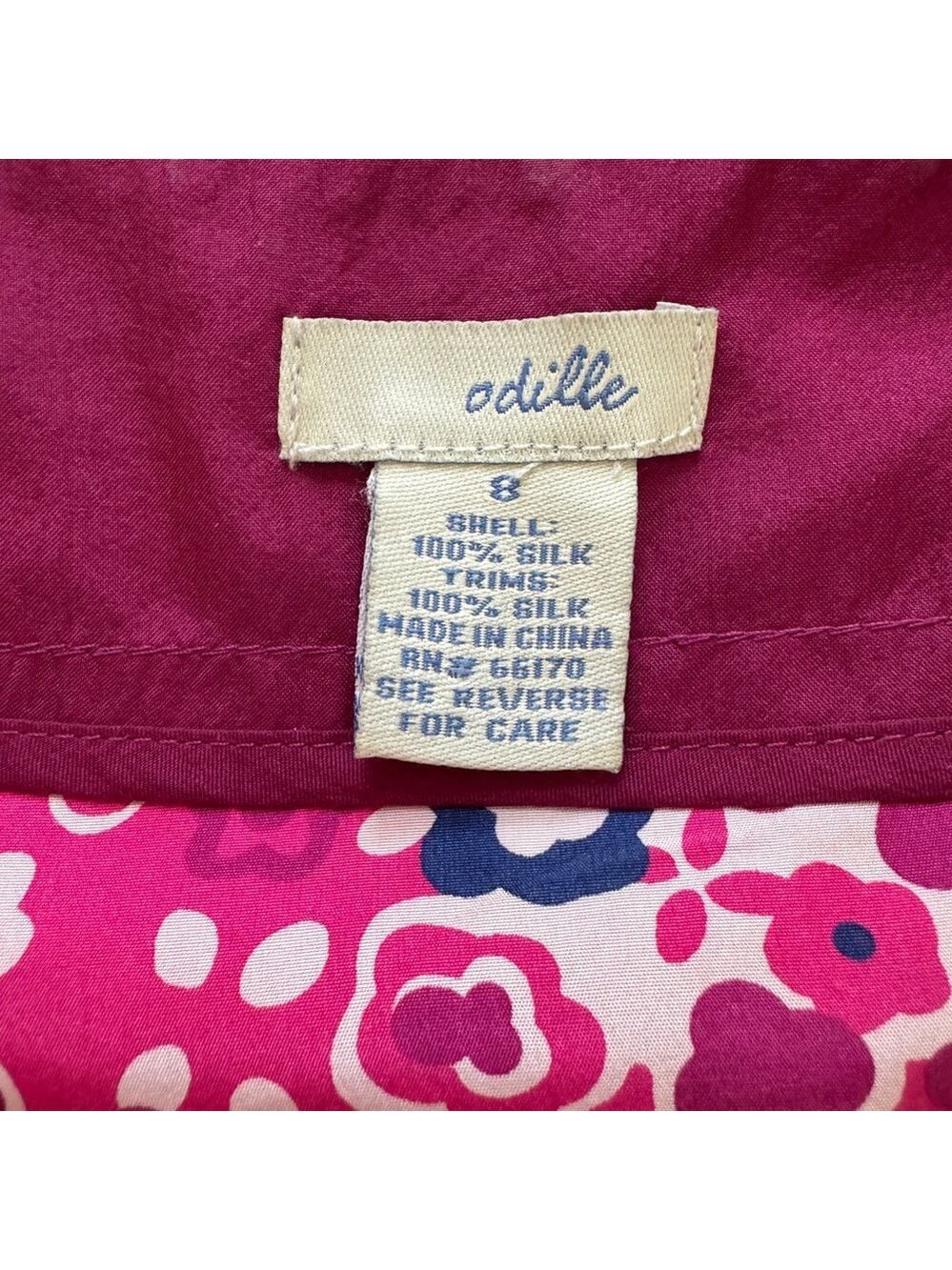 Odille Fuchsia Floral Silk Tunic Cami Ties Back 8 - Picture 3 of 10